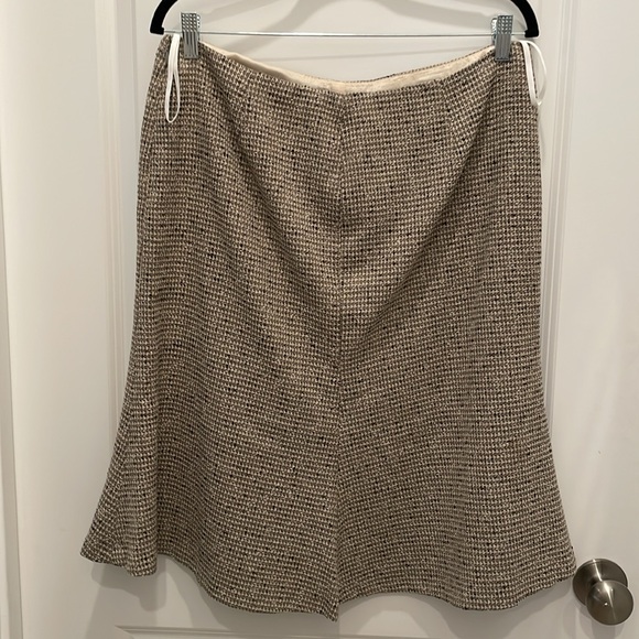 Anne Klein suit flare tan tweed flared skirt size 12 - Picture 2 of 4
